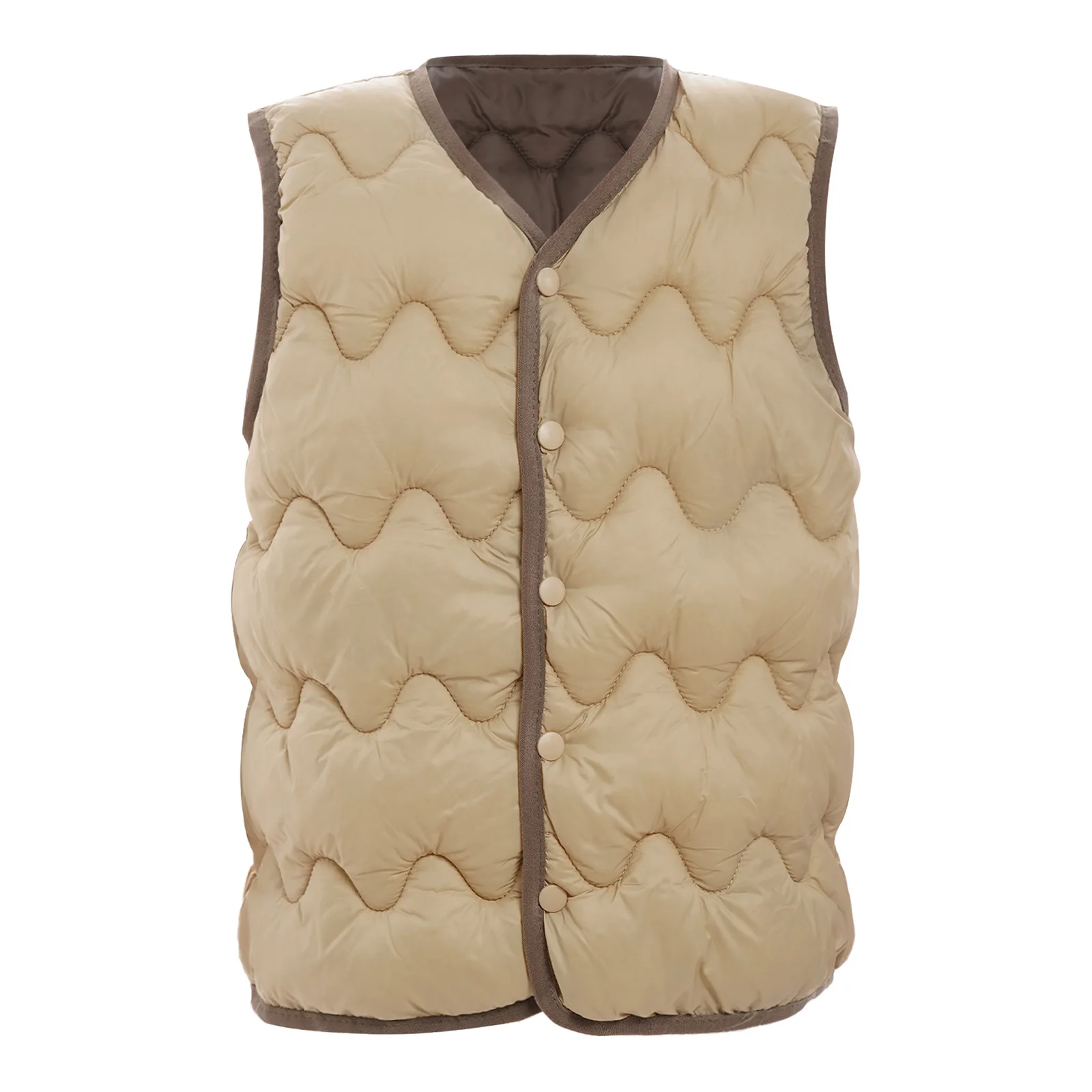 Winter Kids Clothes Unisex Kids Girls Boys Warm Quilted Vest Lightweight Sleeveless Padded Jacket Casual Solid Waistcoat Spring