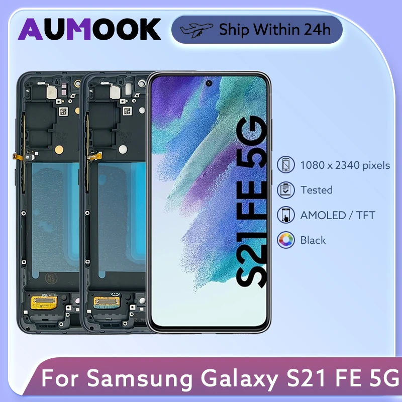 AMOLED LCD Voor Samsung Galaxy S21 FE S21FE 5G G990B G990U G990W G990E G9900 Display Touch Screen Digitizer montage Met Frame