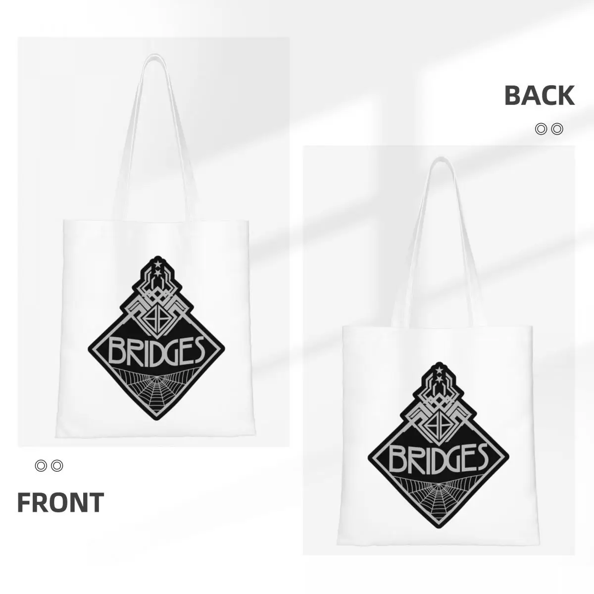 النساء الرجال جسر إكسبيديشن 1 شعار حمل الحقائب قماش الموت الذين تقطعت بهم السبل حقيبة بقالة لحقائب اليد سيدة