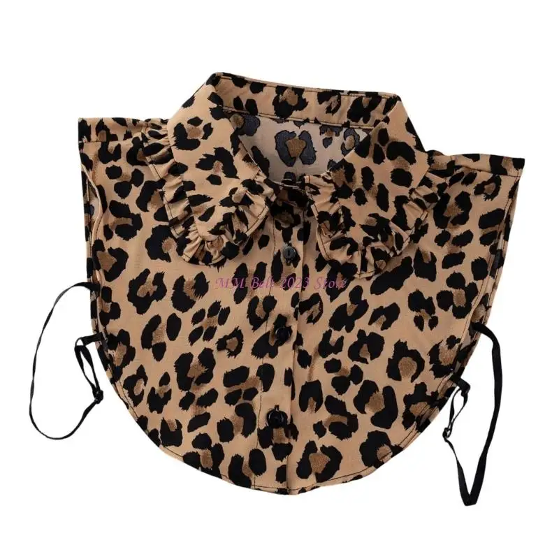 49ME Stylish Plaids Pattern Detachable Collar Styling Accessory Faux Decoative Collar