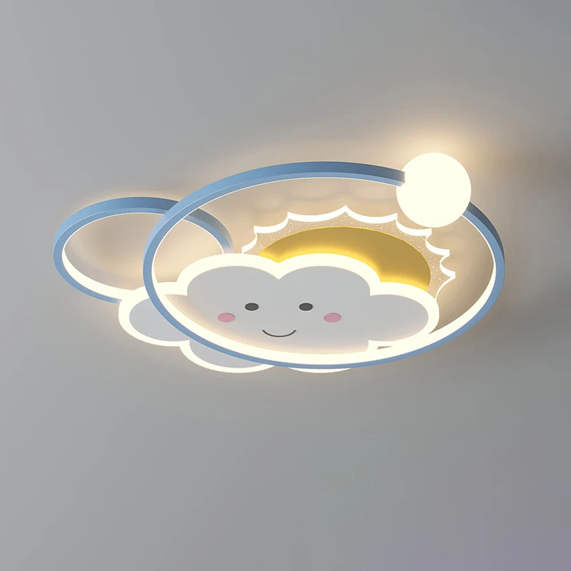 LED Children's Room Ceiling Lights Cute Sun Rainbow Cloud Light Creative Cartoon Nursery Little Boy Girl Bedroom Ceiling Lamps