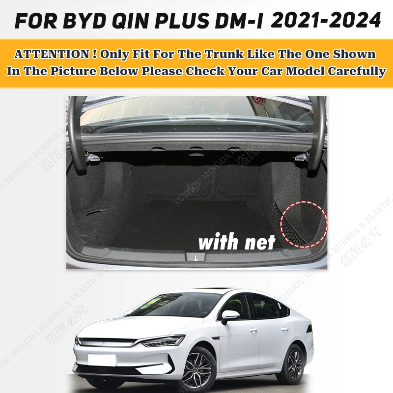 Car Trunk Mat For BYD Qin Plus DM-i 2021 2022 2023 2024 Custom Rear Cargo Cover Carpet Pad Tail Boot Liner Car Accessories