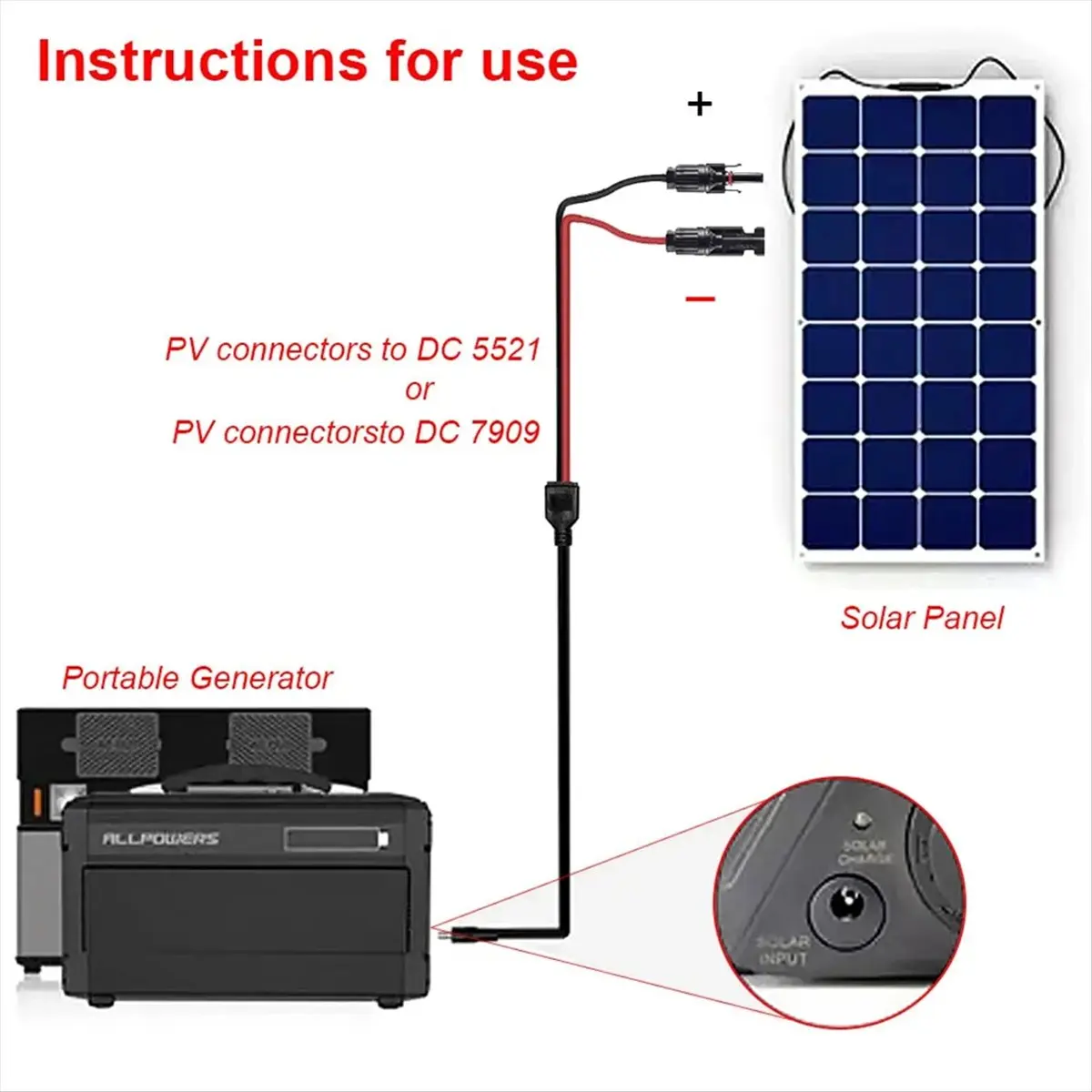 DC7909 Solar System Energy Storage Battery Solar Connector PV Panel Sealing Plug Wiring Cable-DTB1