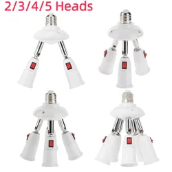 E27 Splitter 2/3/4/5 Heads Lamp Base Adjustable LED Light Bulb Holder Adapter Converter Socket Lamp Bulb Holder