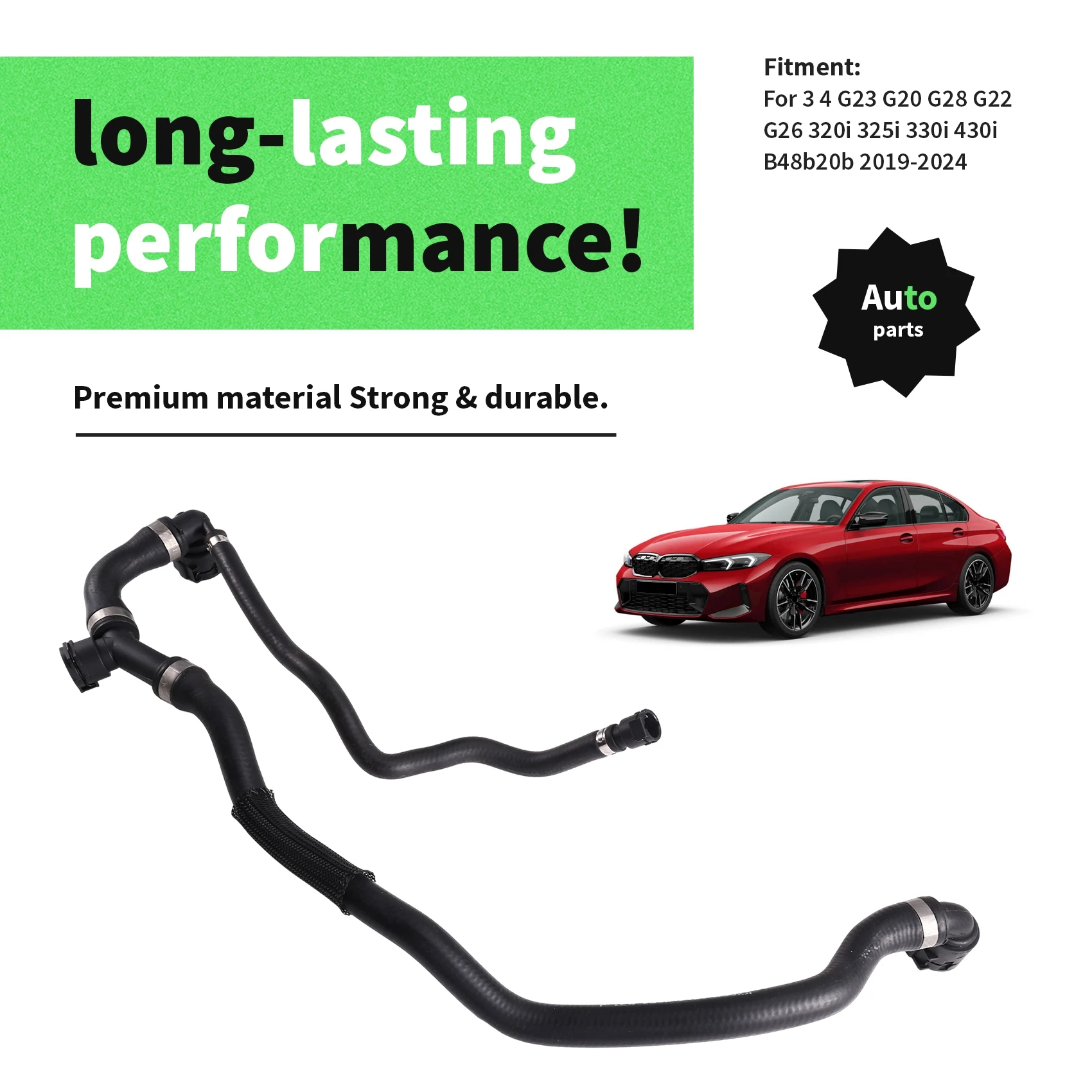 

Water Hose Engine Cooling 17128654831 For BMW 3 Series 4 Series G23 G20 G28 G22 G26 320I 325I 330I 430I B48b20b 2019-2024