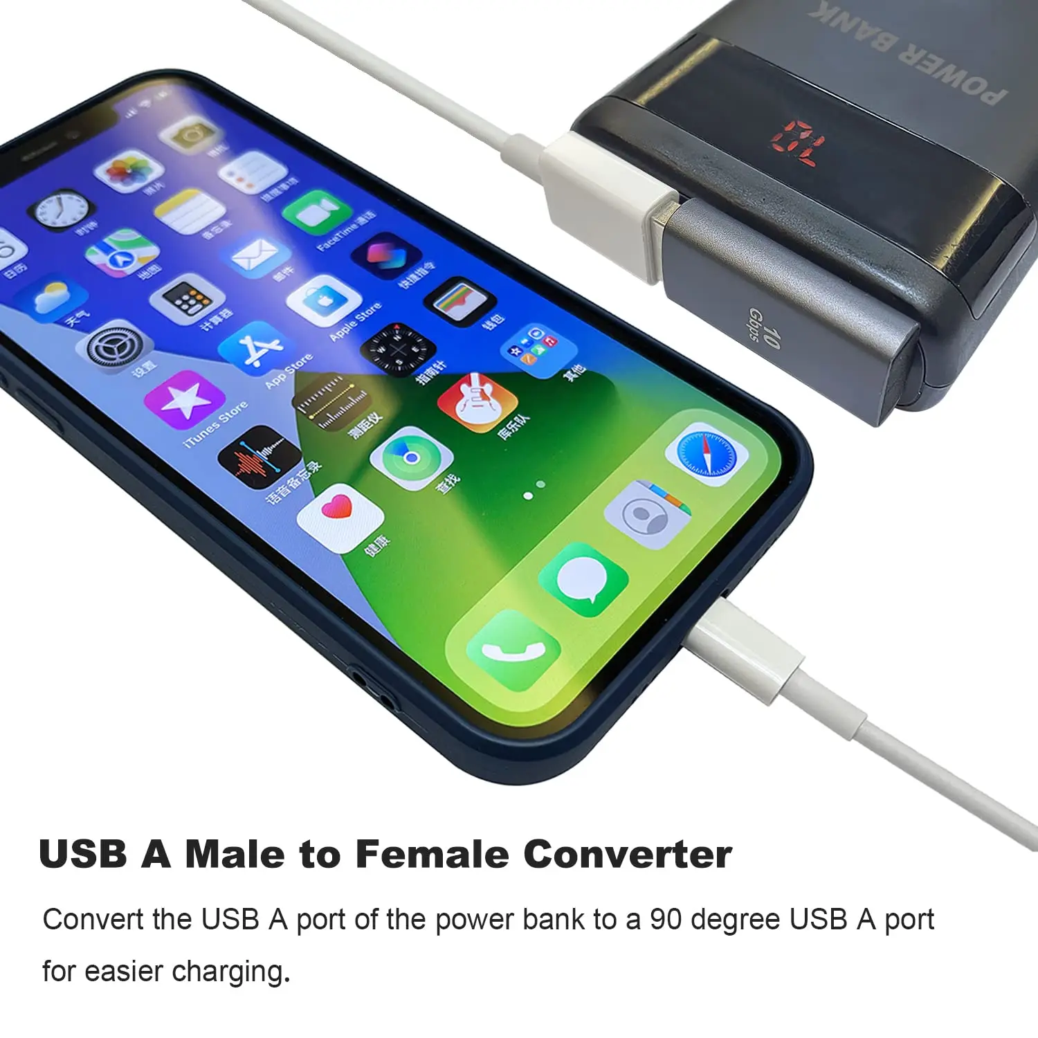 NNBILI 90 Degree USB 3.1 Adapter 1-2 Pack Left Angle USB A Male to Female Converter Extender for PC Laptop USBA Charger and More