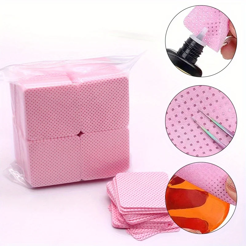 500 PCS Nail Wipes Lint-Free Magic Nail Polish Remover Paper Pads Cotton Wipes Manicure Cleaner Dispenser Tips