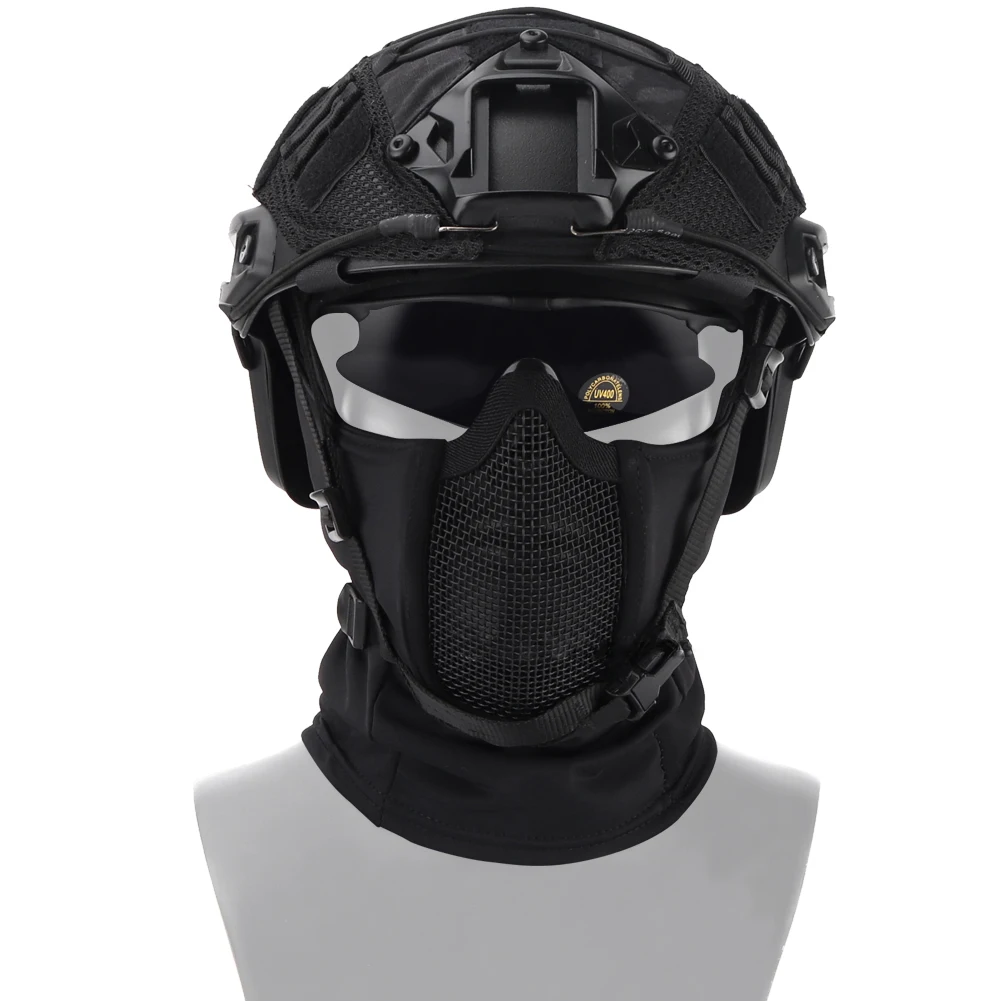 

Military Tactics Baraklava Mask, Outdoor Hunting Protection Helmet, Combat Half Face, Steel Mesh, Air Gun Color, Bullet Mask