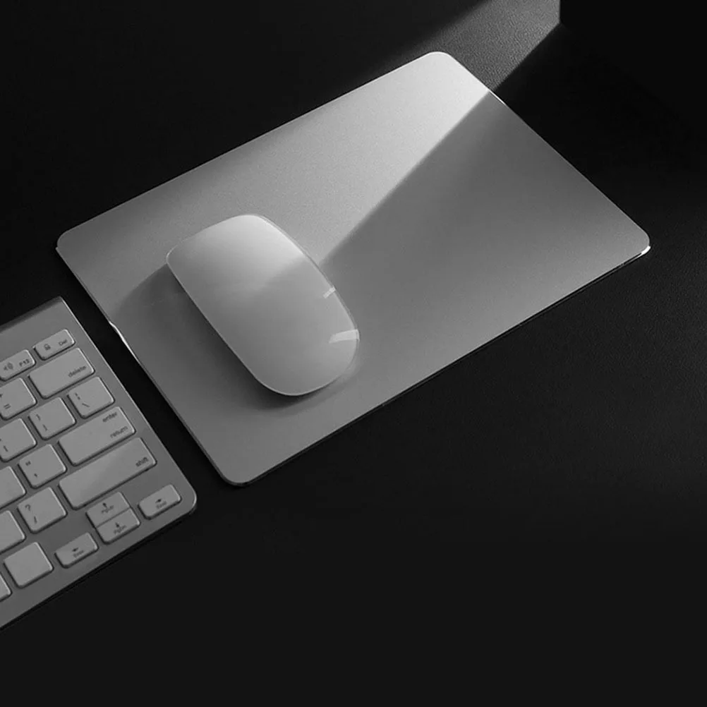 Professionele Metalen Muismat 20x17x0.25cm Aluminium Dubbelzijdig Antislip Stabiele Desktop Muis Mat voor Office Home Gaming