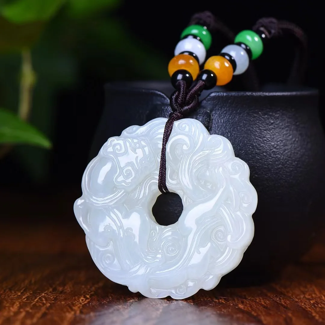 Exquisite Hetian Jade Antique Pixiu Pendant Jewelry 1801#