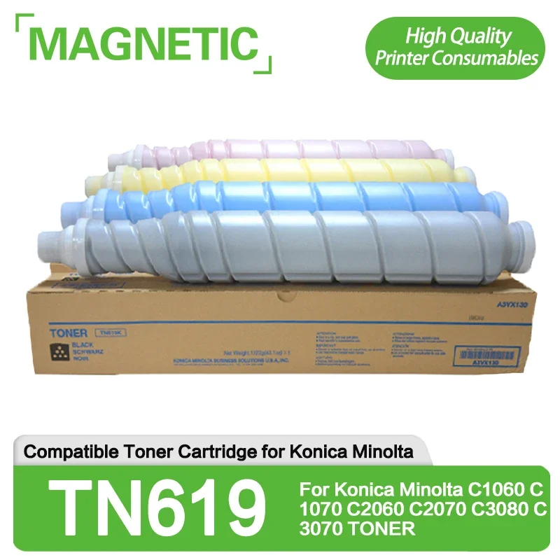 NEW 4Color Compatible Cartridge TN619 Toner Cartridge For Konica Minolta C1060 C1070 C2060 C2070 C3080 C3070 TONER