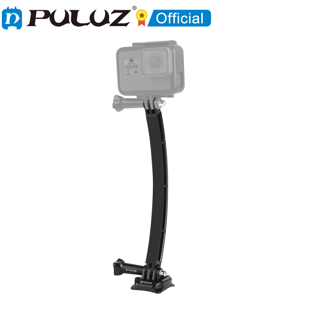 PULUZ Outdoor Motorcycle Cycling Helmet Extension Arm Set for GoPro Hero12 Black DJI Action Sports Cameras Jaws Flex Clamp Mount