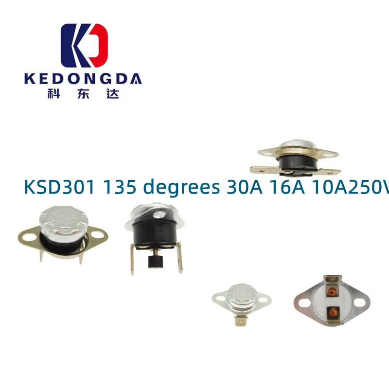 

5PCS KSD301 115135 160 degrees 30A 16A 10A250V On Off off manual temperature switch