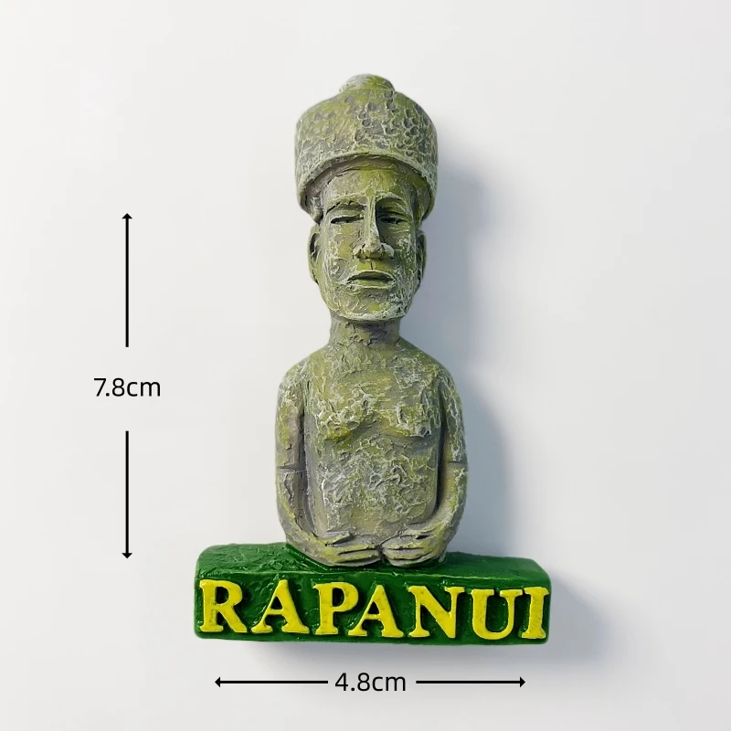 Chile, Easter Island, tourism commemoration, World Cultural Heritage, Moai stone statue, magnetic refrigerator sticker
