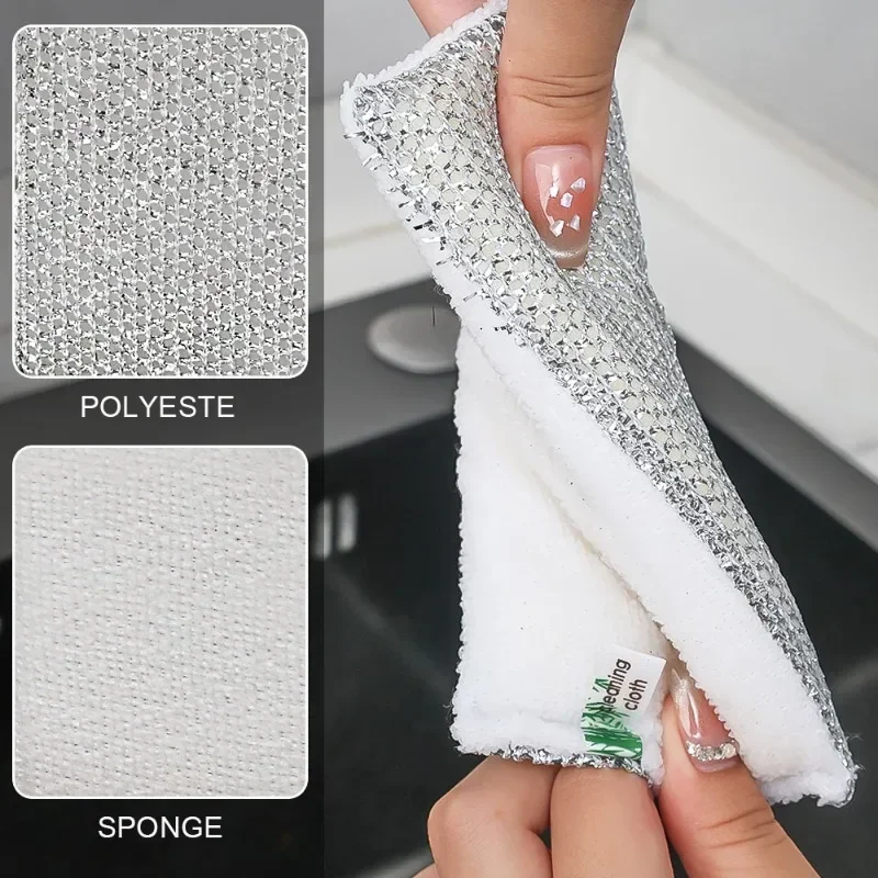 1/20PCS Double-sided Cleaning Sponge Thickened Dishwashing Cloth Kitchen Dish Pot Strong Cleaning Sponge Wipe Magic Scouring Pad