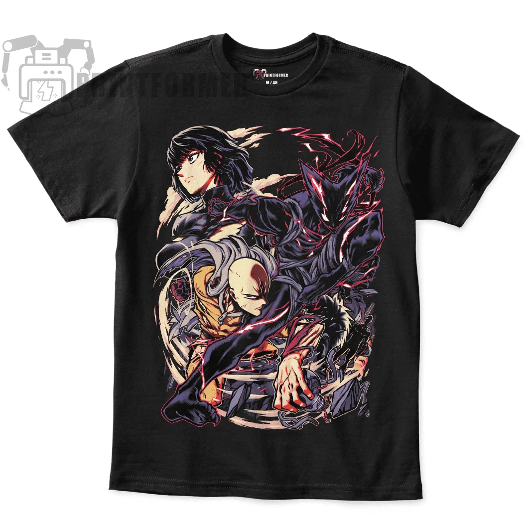 Unisex T-shirt One Punch Man vs Cosmic Garou + Fubuki / Saitama vs. Cosmic Garou + Fubuki