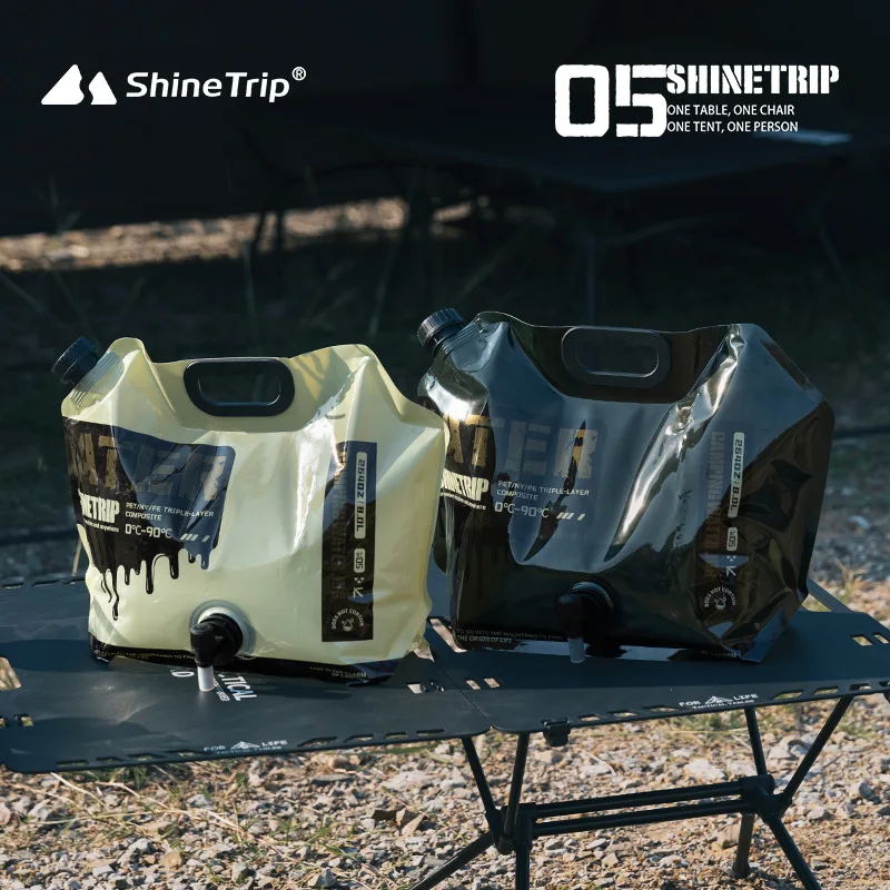 Shine Trip Tragbarer Falteimer für den Außenbereich, Aufbewahrungstasche für Trinkwasser in Lebensmittelqualität, Campingwagen, tragbarer Wasserbeutel mit großer Kapazität