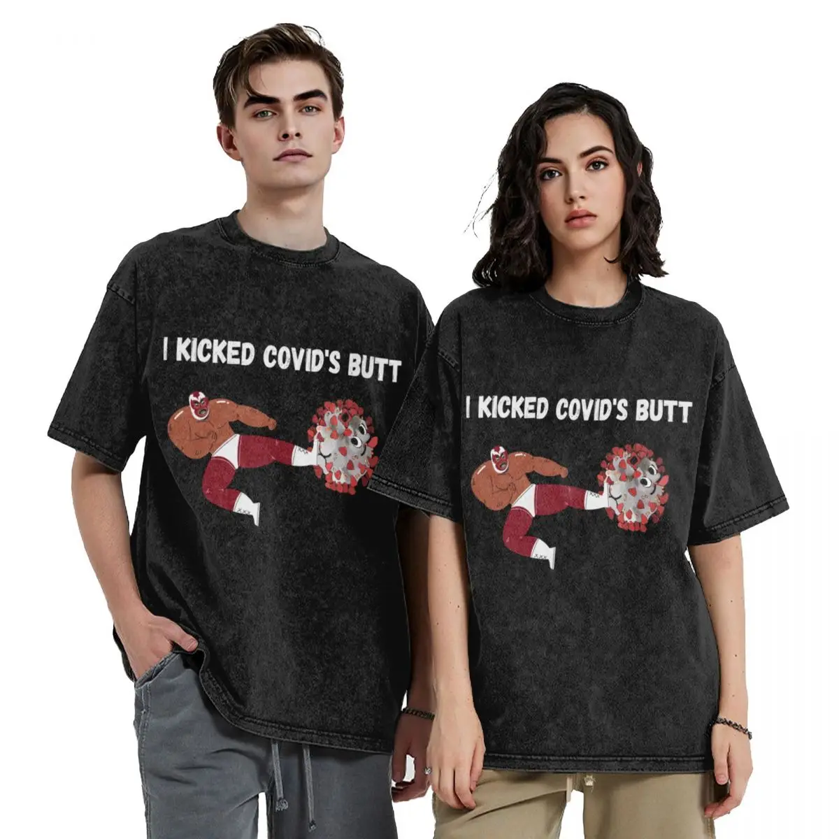 

I kicked Covids butt- Covid -19 Collection T-Shirt baggy shirts oversized fashion shirts mens workout shirts
