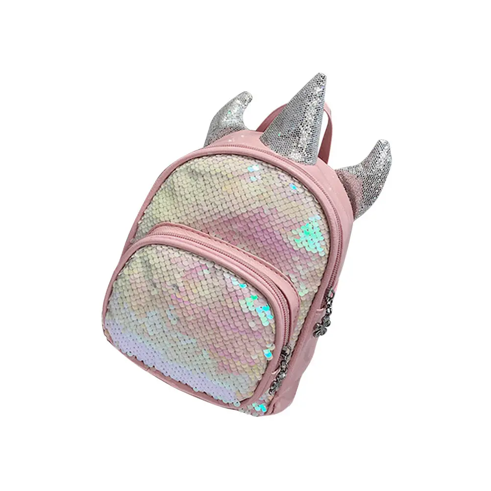 

Sequin Backpack Unicorn PU Glitter Bling School Bag Pink Silver Durable Adjustable Straps Reinforced Bottom Stylish