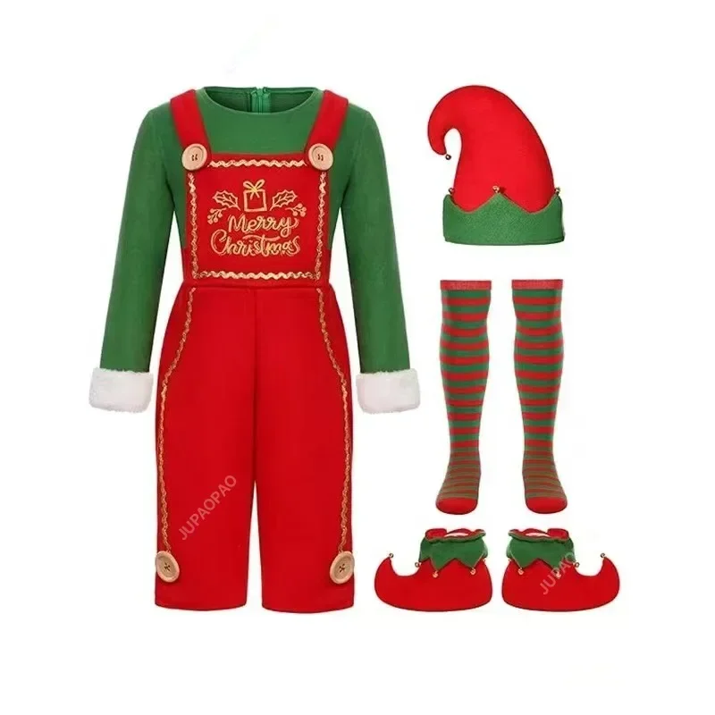 Children's Christmas and New Year Elf Role-playing Set Christmas Stage Performance Party Boys and Girl Christmas Party Costumes