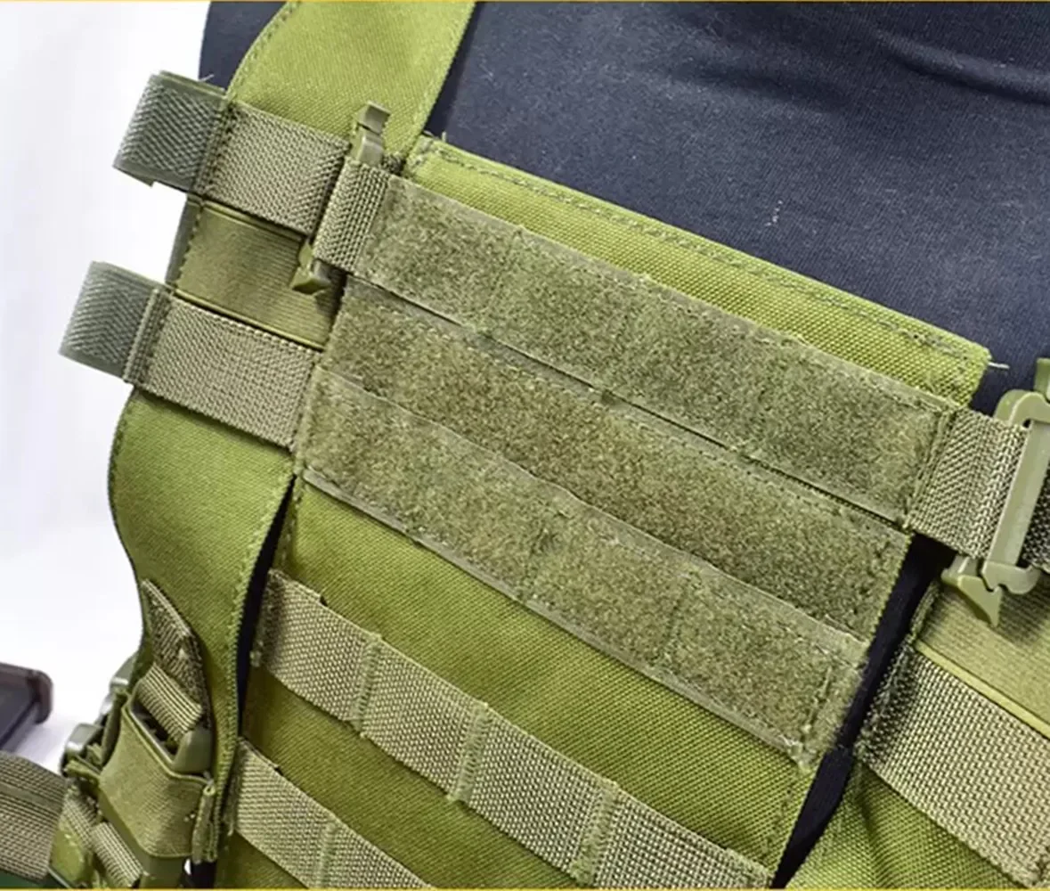 Chaleco táctico ligero para colgar en el pecho con ventilador militar, sistema Molle y bolsa de accesorios desmontable, chaleco protector de caza