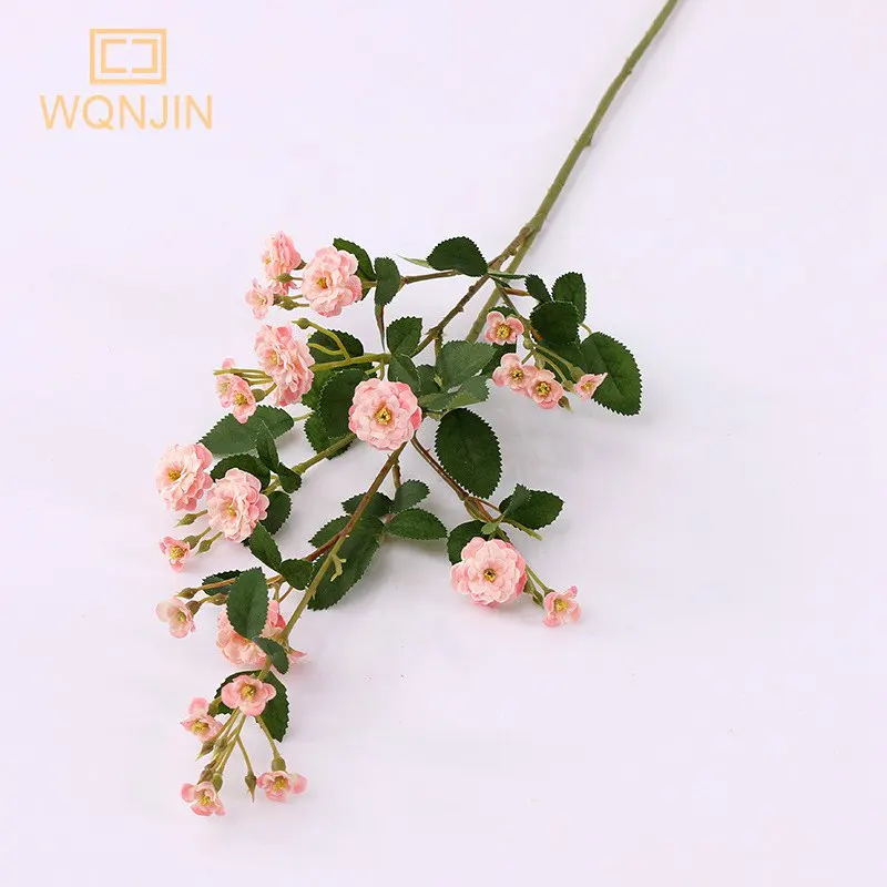 WQNJIN 75 cm Blau Hochwertige Europäische Mini Rosen Lange Zweig Künstliche Seidenblumen Hause Tischdekoration Raumdekoration – Detail 8