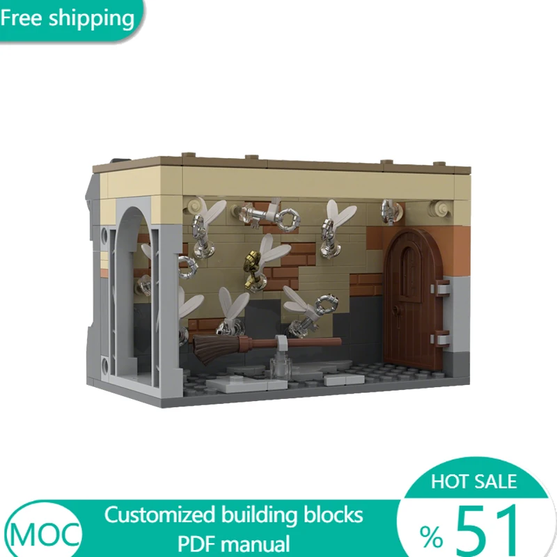 206 قطعة من مكعبات البناء المعيارية القابلة للتخصيص على شكل منزل المفاتيح السحرية من فيلم مشهور، نموذج تعليمي للأطفال، لعبة تجميع إبداعية يمكنك صنعها بنفسك، هدية