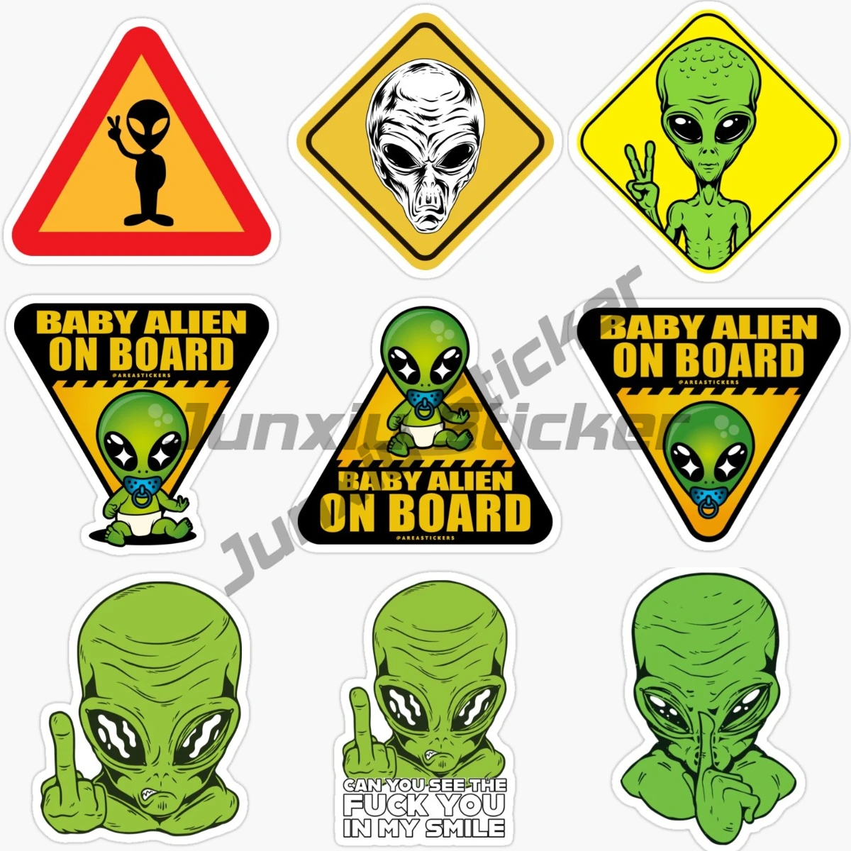 Alien UFO Activity Area Cartoon PVC Decal Waterproof Car Body Sticker Vinyl Self-adhesive Car Sticker