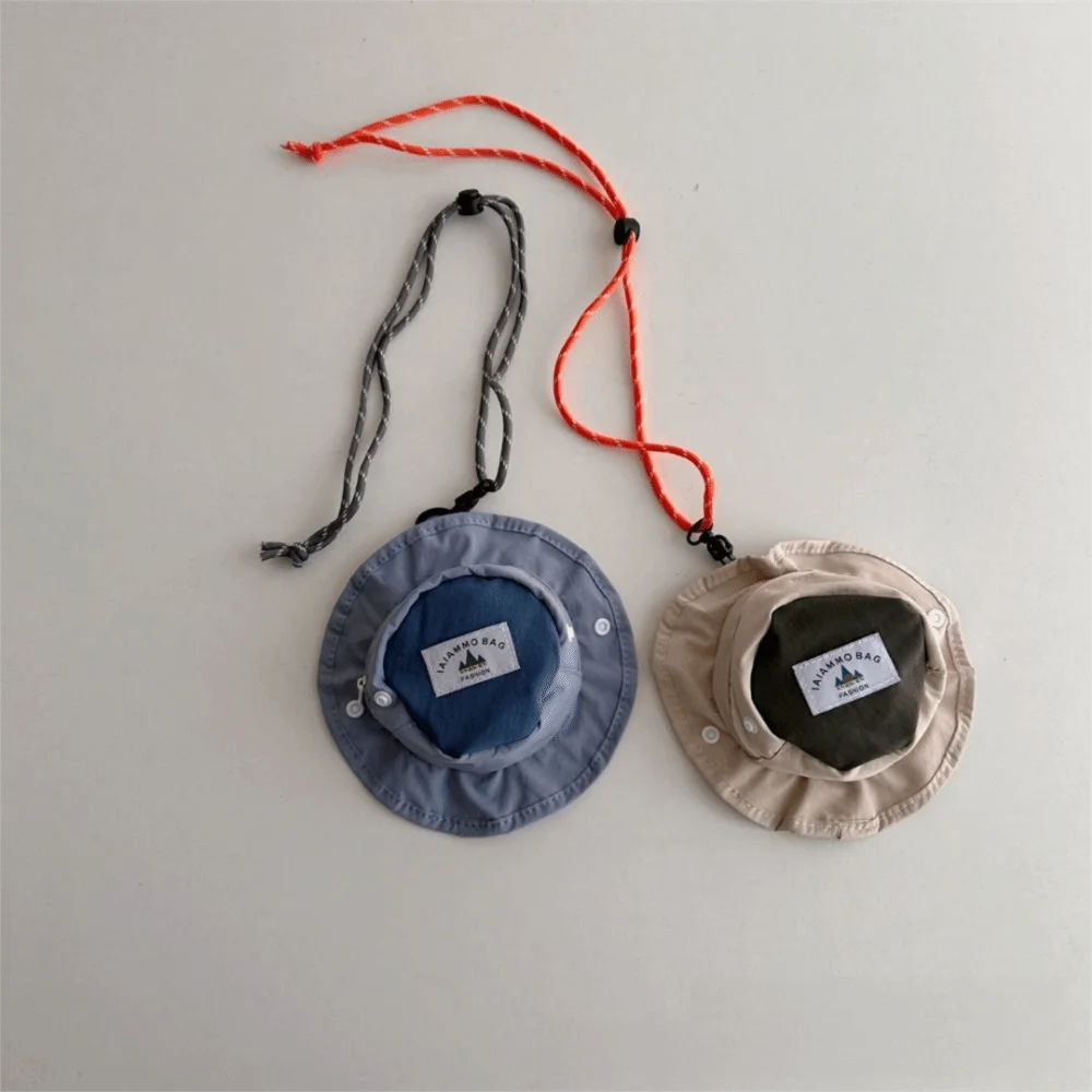 Adjustable Hat Shape Crossbody Bag with Snap Button Smooth Zipper Children's Purse Lightweight Personalized