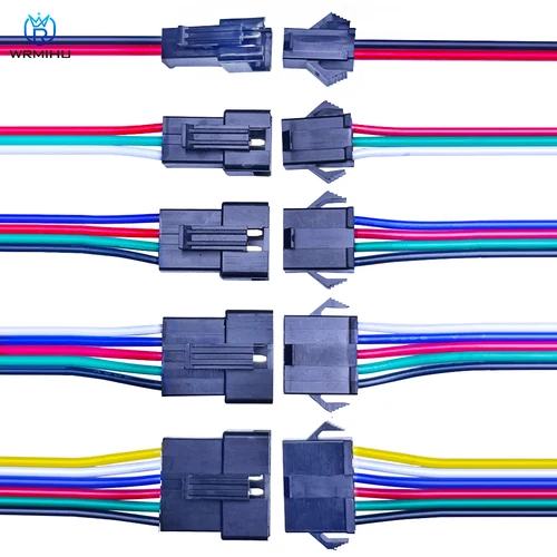 10 pares JST SM 2P 3P 4P 5P 6Pin enchufe macho a hembra conector de cable tiras LED conectores de controlador de lámpara adaptador rápido 22AWG