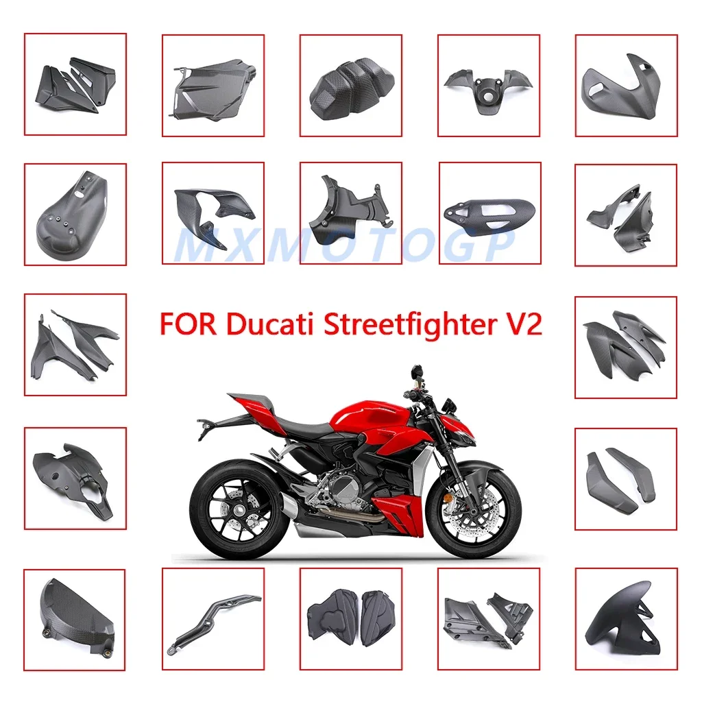 

For Ducati Streetfighter V2 2022 2023 100% Carbon Fiber Plain Weave Matte Headlight Upper Fairing Panel Motorcycle Accessories
