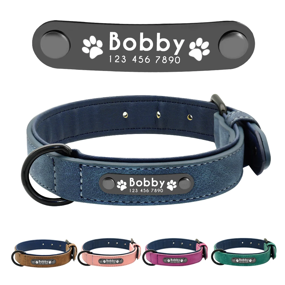 Collares personalizados con hebilla para perro, etiquetas de identificación de nombre con grabado gratis para perros pequeños, medianos y grandes,