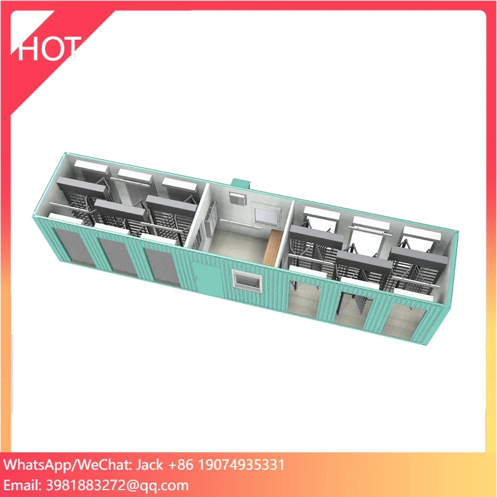 Secure Container Turnstile Gate For Industrial Sites With Biometric And RFID Support