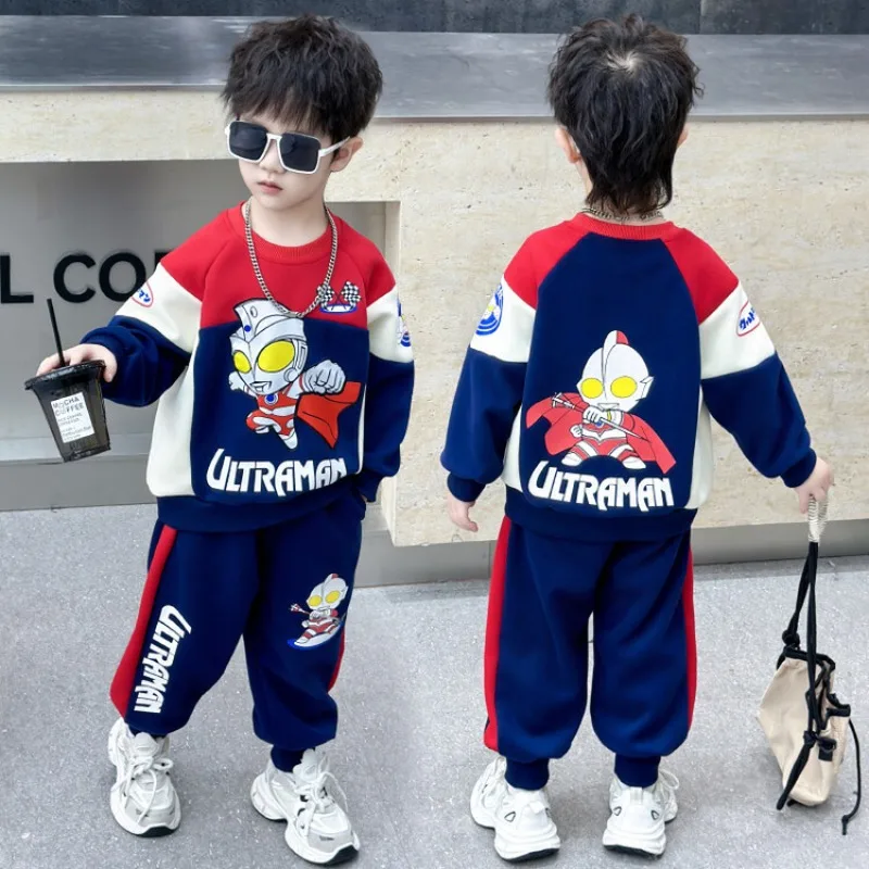 

Ultraman Children Clothing Ace Autumn and Winter Home Clothing Clothes and Pants Two Piece Set Kids Birthday Gift