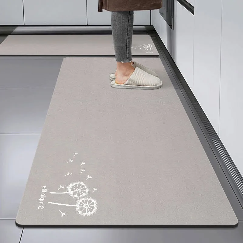 VIKAMA Diatomic-Mud Carpet Kitchen Absorbent Oil Absorbent Floor Mat Wash Free And Dirt Resistant Door Non-Slip Strip Home Decor