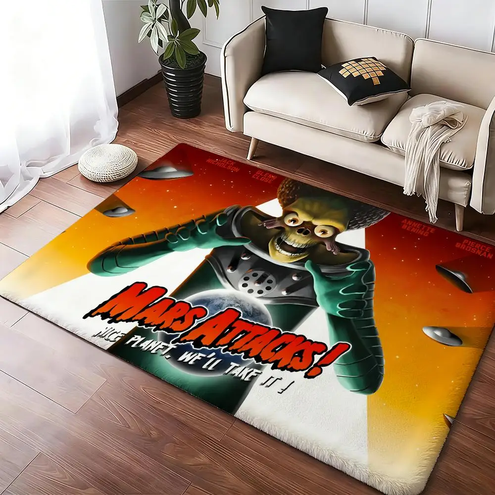 M-mars attacks Floor Mat Soft Thickened Absorbent Non-Slip Bedroom Living Room Door Mat Home Decor Flannel Rugs