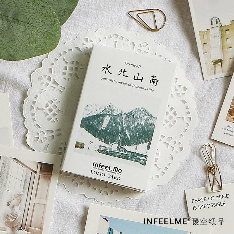28 Sheets/Set Mountain and Sea View Lomo Card Mini Postcard Creative Birthday Greeting Card Message Card
