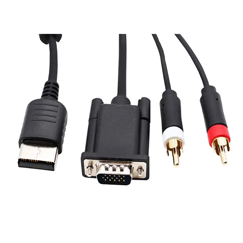 SCLS VGA Cable for Dreamcast High Definition + 3.5mm to 2-Male Adapter