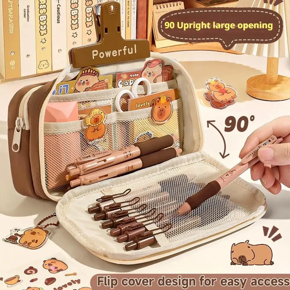 Cute Pencil Case Large Capacity 9 Layer Stationery Storage Box Kawaii School Supplies Organizer For Daily Use E8G1