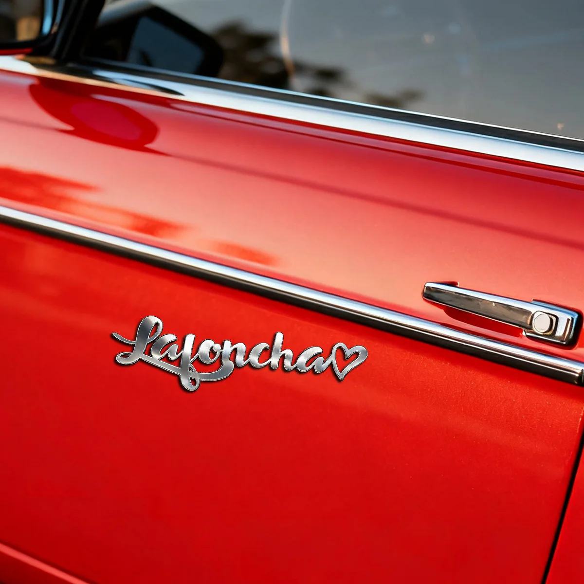 Dolce cuore metallo acciaio inossidabile logo personalizzato 3D colore argento adesivo per auto parafango bagagliaio distintivo decalcomania accessori decorativi per auto