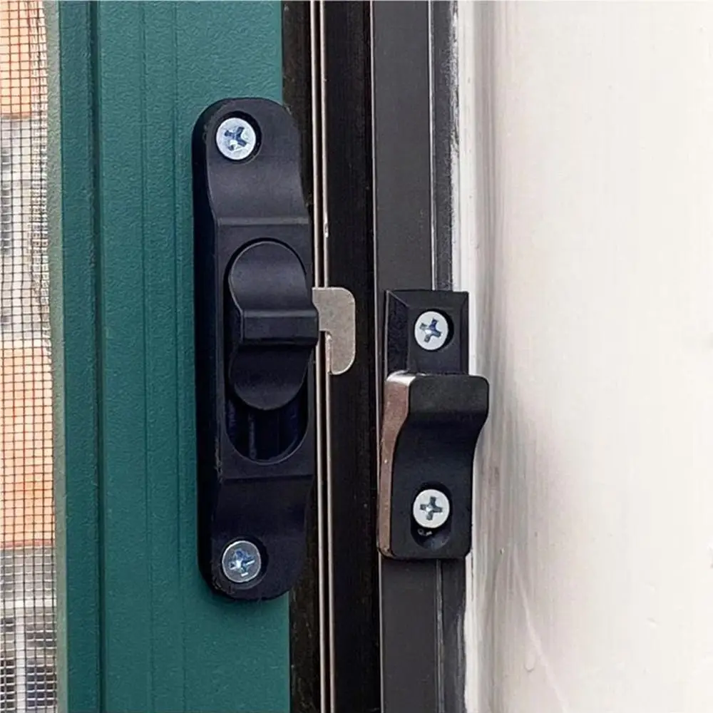 Aluminium Alloy Sliding Pull Door Lock Push-Pull Anti Theft Window Hook Lock Hardware Multifunctional Door lock buckle Window