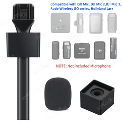 Wireless Lavalier Microphone Handheld Stick for DJI Mic2 Mic3 Rode Wireless GO Mic Handle Stand Adapter for YouTube TikTok Live
