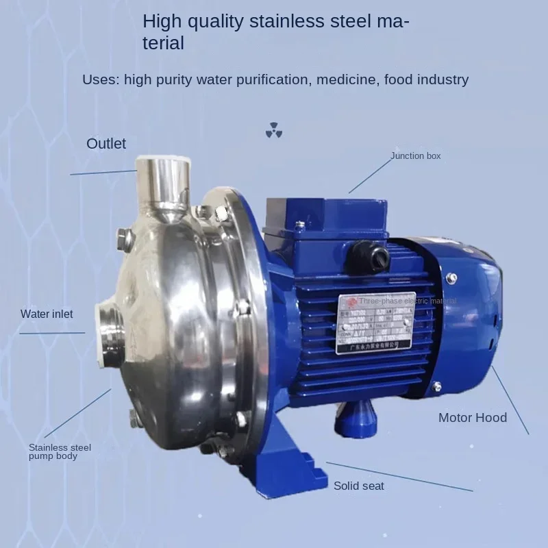 

750W Sanitary Pump 2Wb70/075 Stainless Steel Centrifugal Water Sanitary Beverage Pressure Boiler Water Supply
