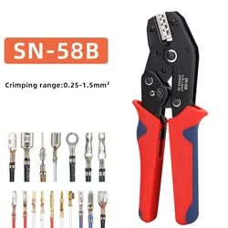 SN-58B Electrical Crimper Automotive Crimping Plier For TAB 2.8/4.8/6.3 SM2.5 XH2.54 Terminals Kit Electrical Hand Tools