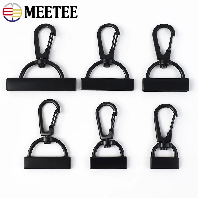 Meetee 10Pcs 15-30mm Metal Swivel Lobster Clasp Leather Webbing Tail Clip Spring  Buckle Keychain Bag Strap DIY Snap Hook