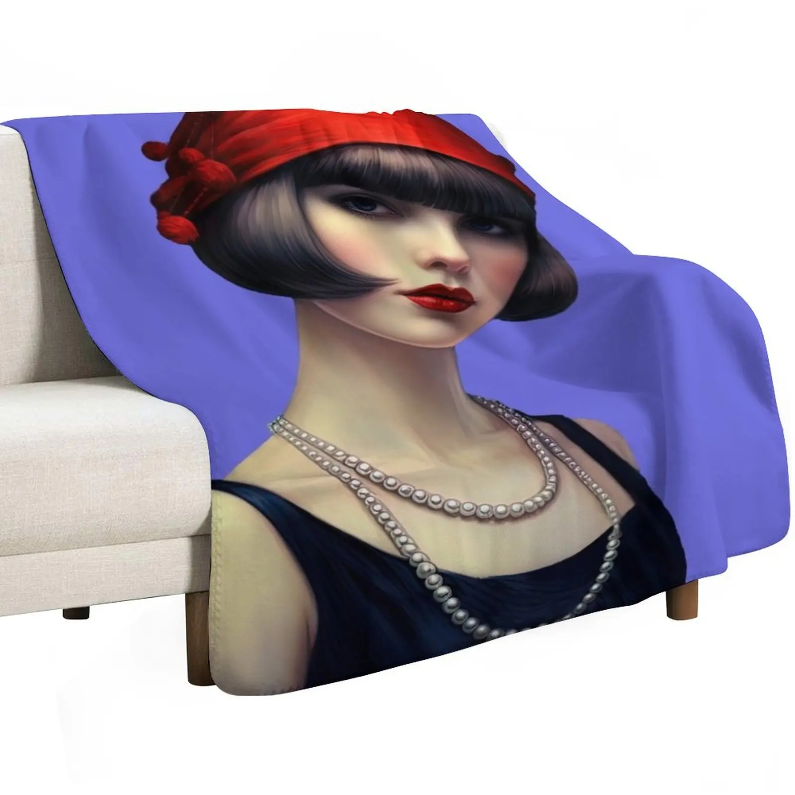 Jazz Age Flapper Girl 3 Throw Blanket Thin Flannel Fabric Quilt Luxury Designer Baby christmas gifts Blankets