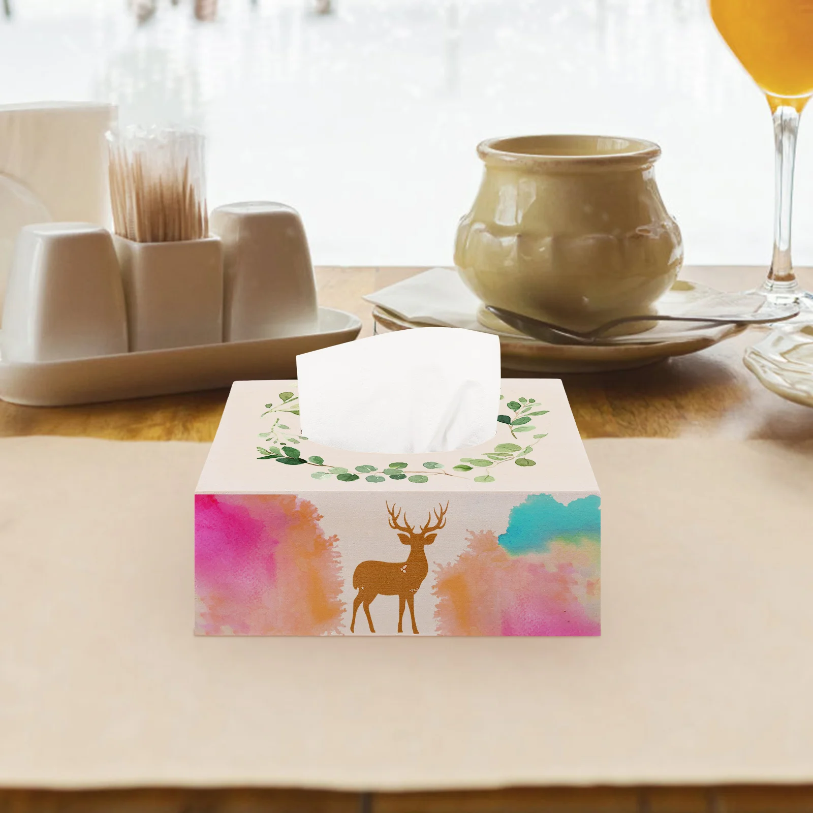 

2pcs Diy Tissue Box Wooden Handmade Craft Kit Plain Color Brain Development Tissue Holder For Home Decor Organizer