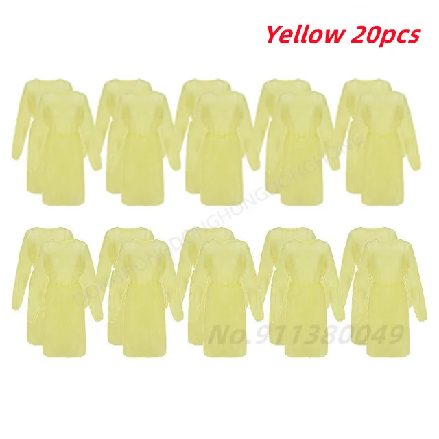 20Pc Wegwerp Beschermende Overall Niet-Geweven Isolatiekleding Universeel Anti-Spuug Verpleegkleding Hazmat Pak A5