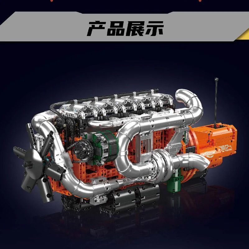 Mould King 10200 MOC Motore tecnico per camion e tecnologia del modello di trasmissione I blocchi di costruzione include motore e scatola batteria