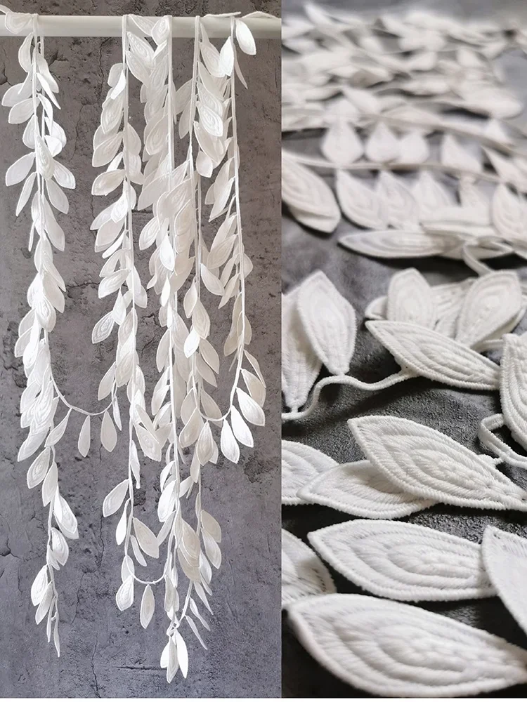 Wklęsły haft 3D z koronką w kształcie liścia, wysokiej jakości i grube designerskie materiały